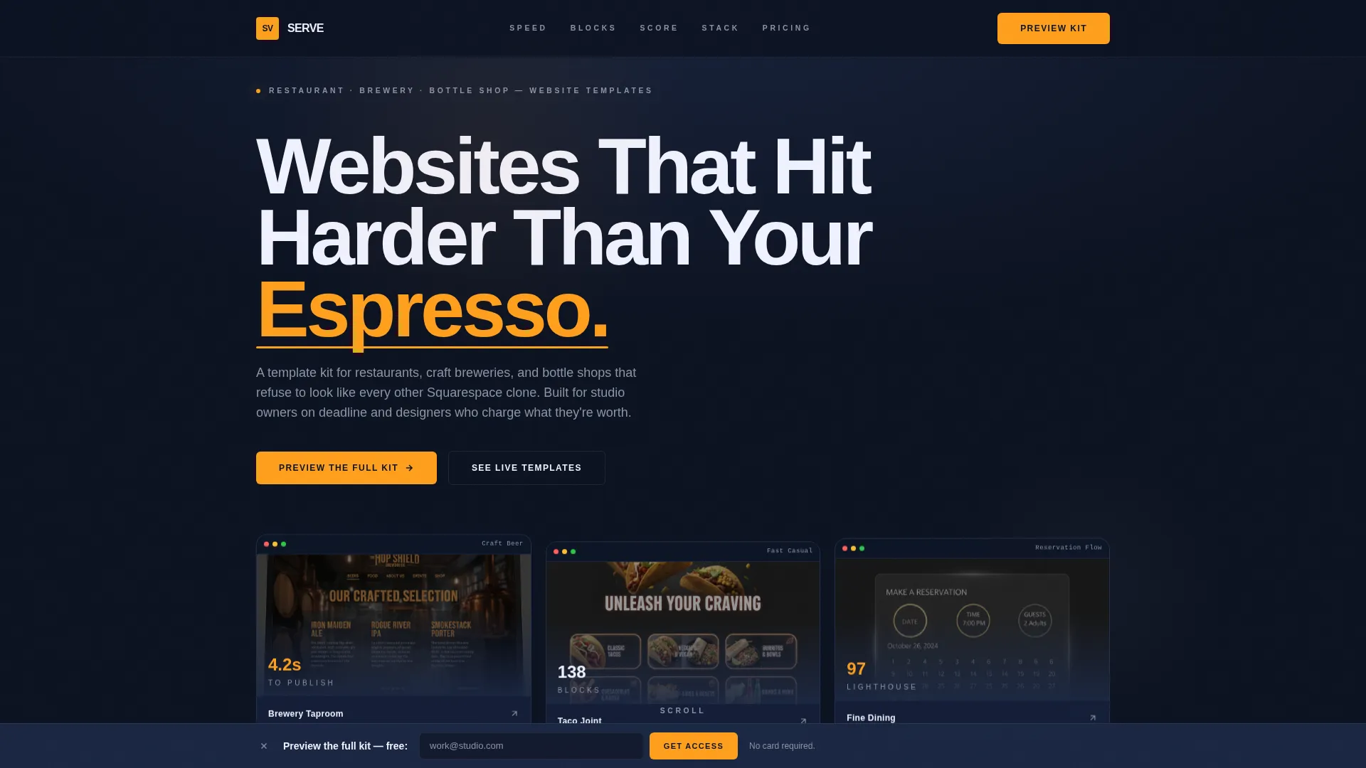 Bold Food & Beverage Landing Page Template