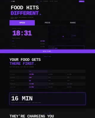 Bold Brutalist Food Delivery App Landing Page