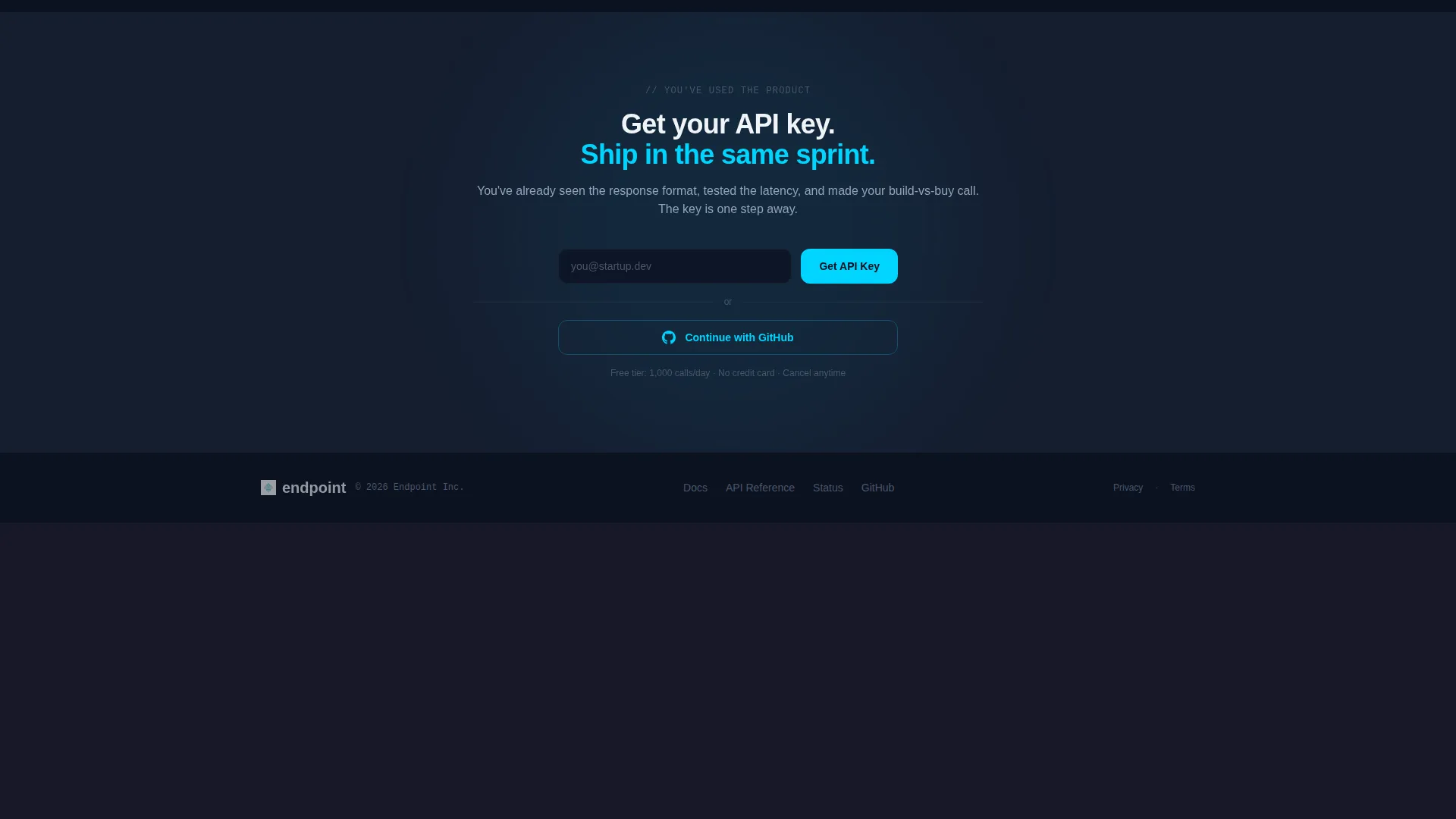 FoodTech API Landing Page Template for Developers