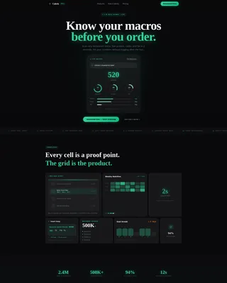 Foodtech Bento Grid Landing Page Template