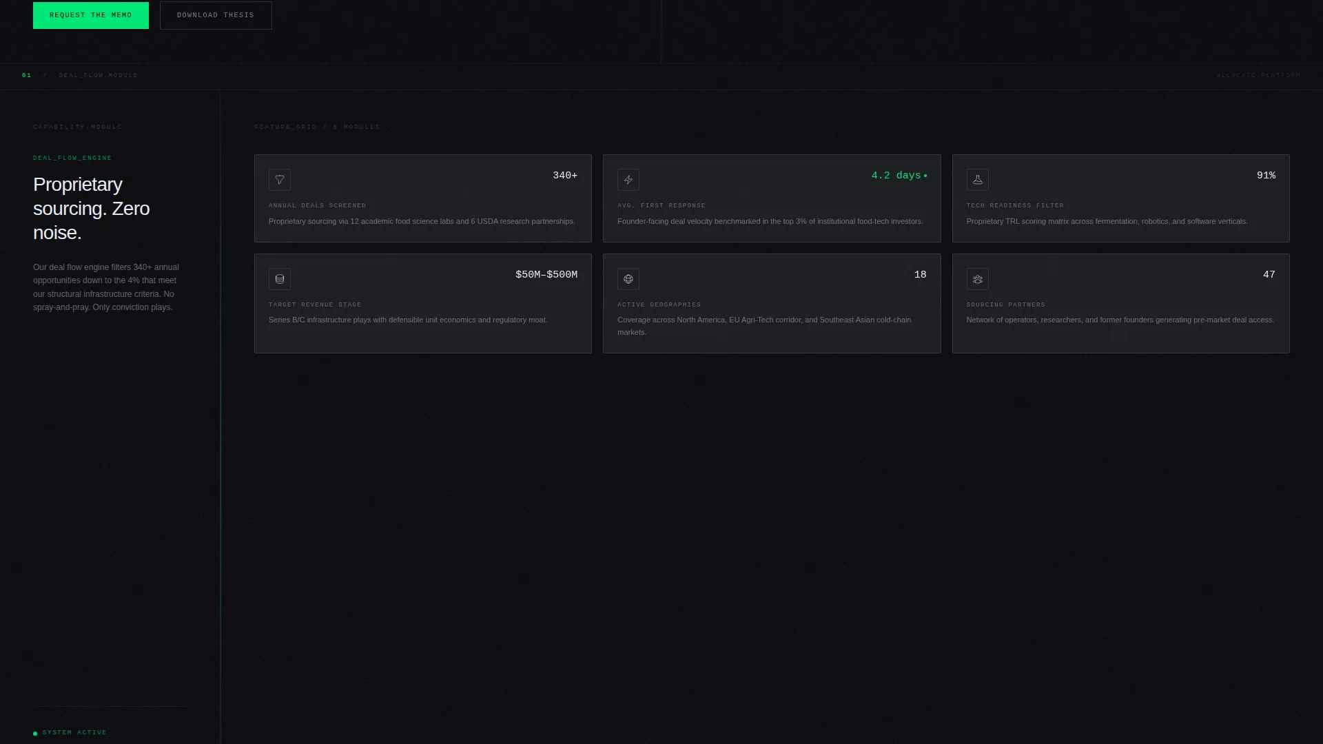 FoodTech Investor Relations Landing Page Template