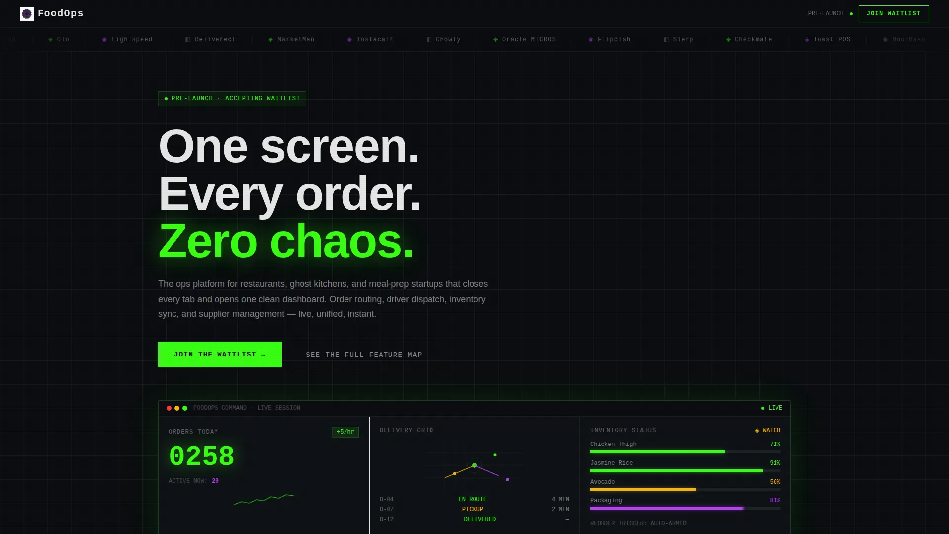 FoodTech Waitlist Landing Page Template