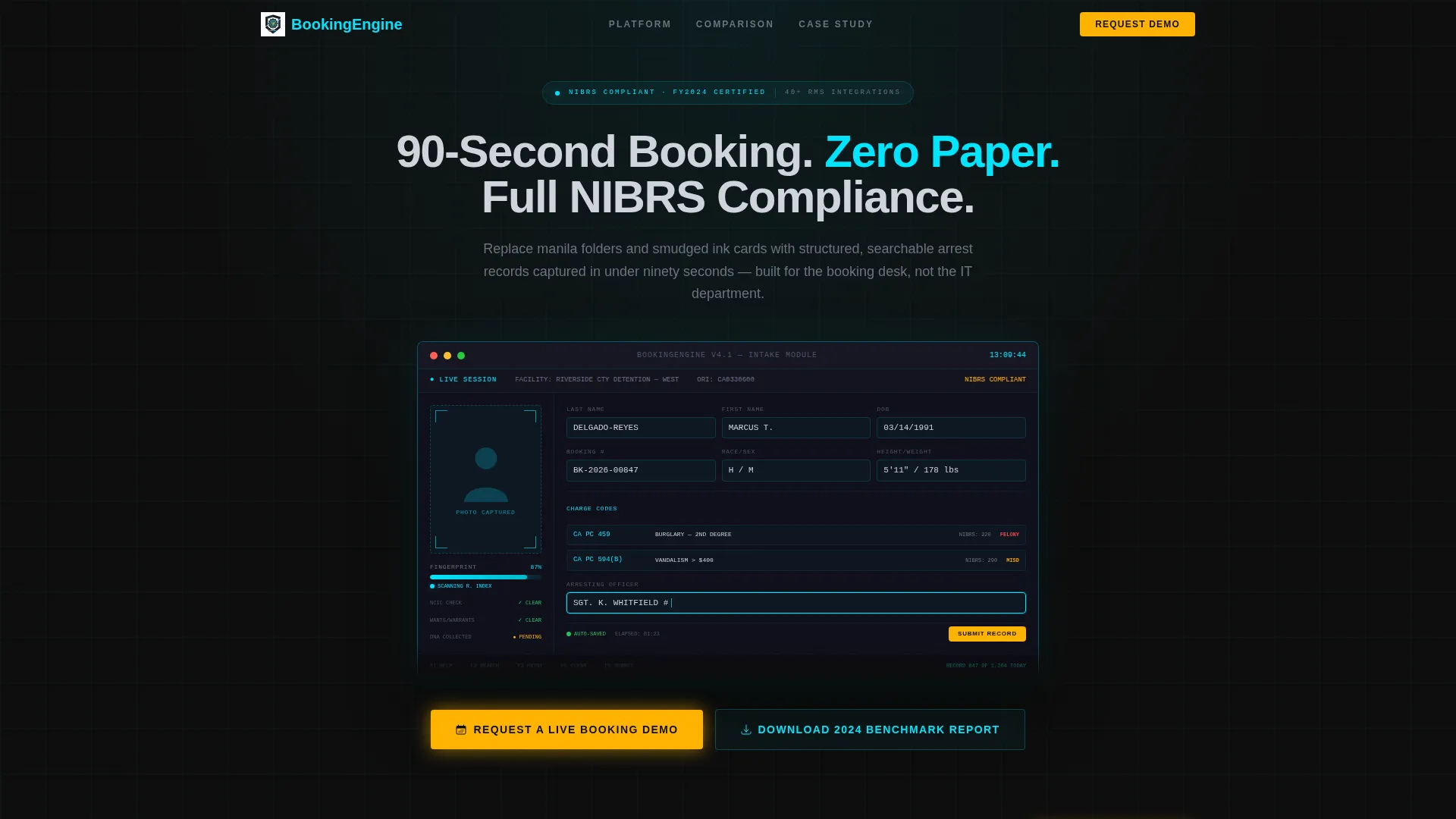 Forensic Vertical SaaS Booking Website Template