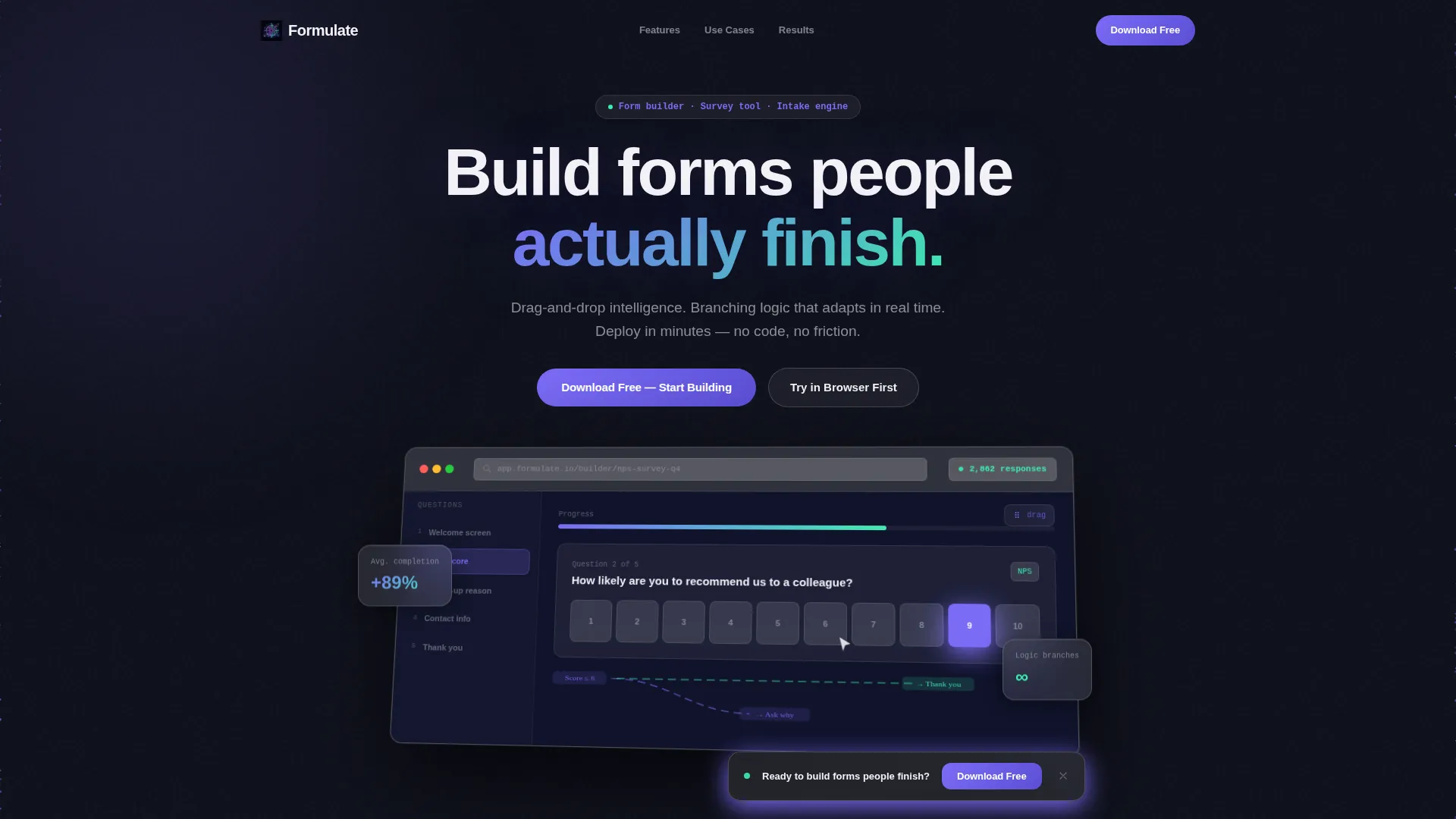 Intelligent Form Builder Landing Page Template