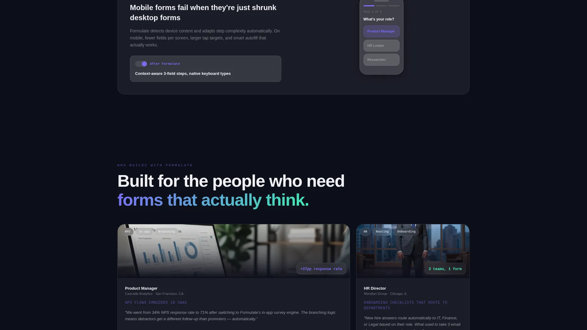 Intelligent Form Builder Landing Page Template