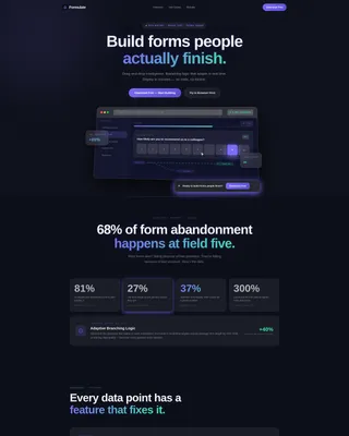 Intelligent Form Builder Landing Page Template