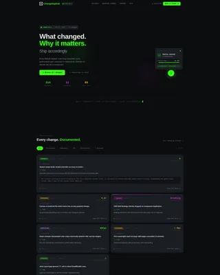 Modern Changelog | Free Website Template | Rocket
