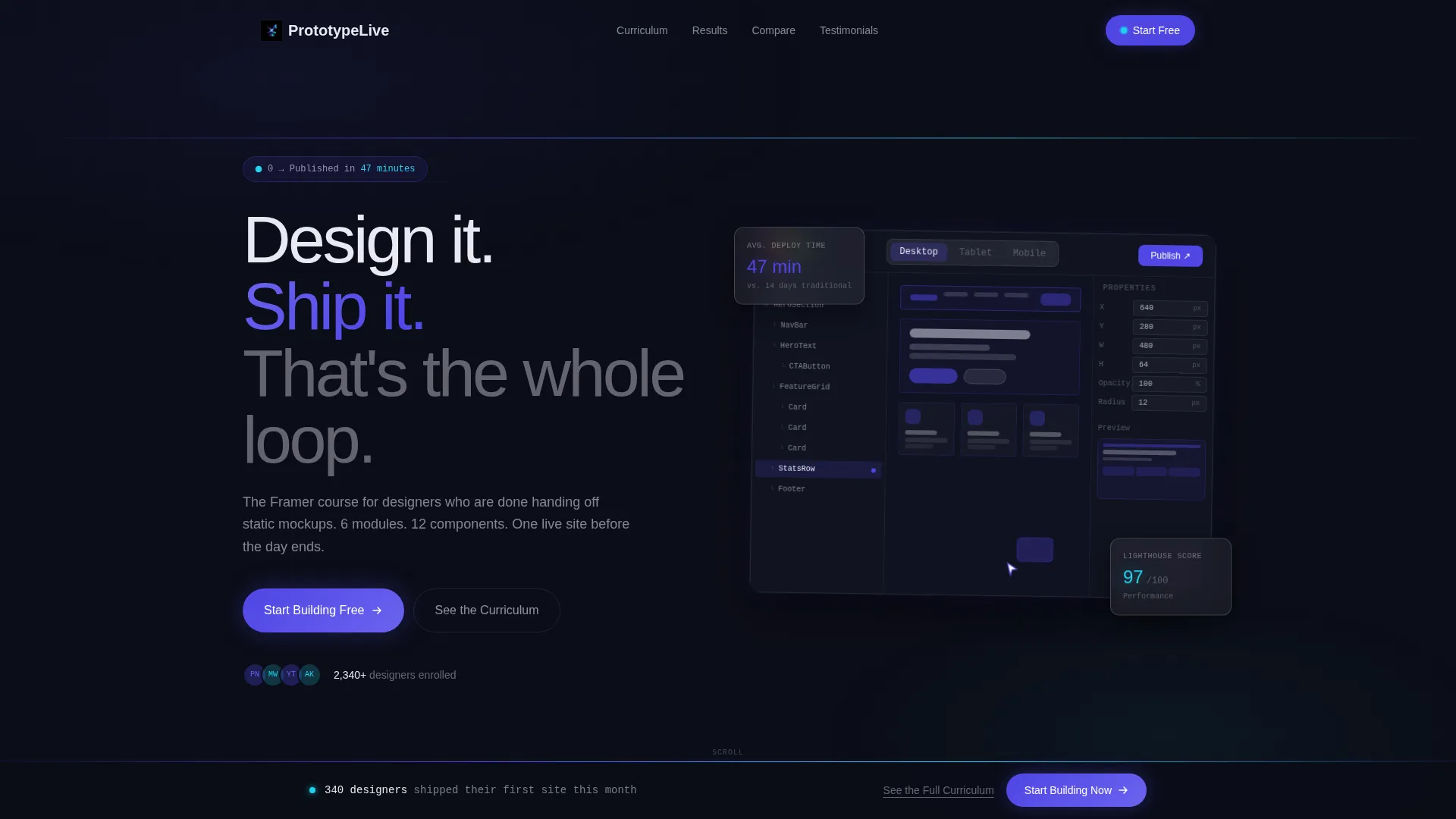 Powerful Framer | Free Website Template | Rocket
