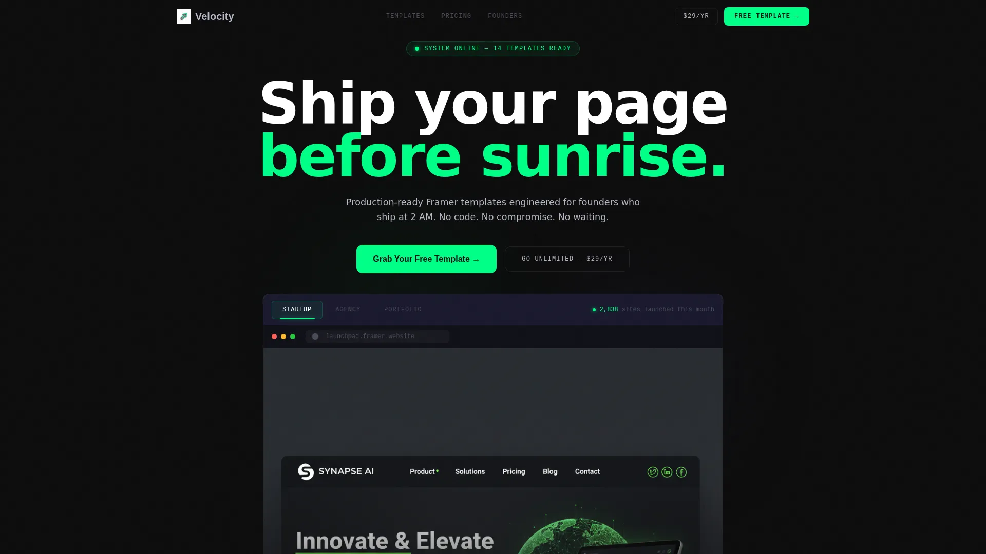 High Impact Framer | Free Website Template | Rocket