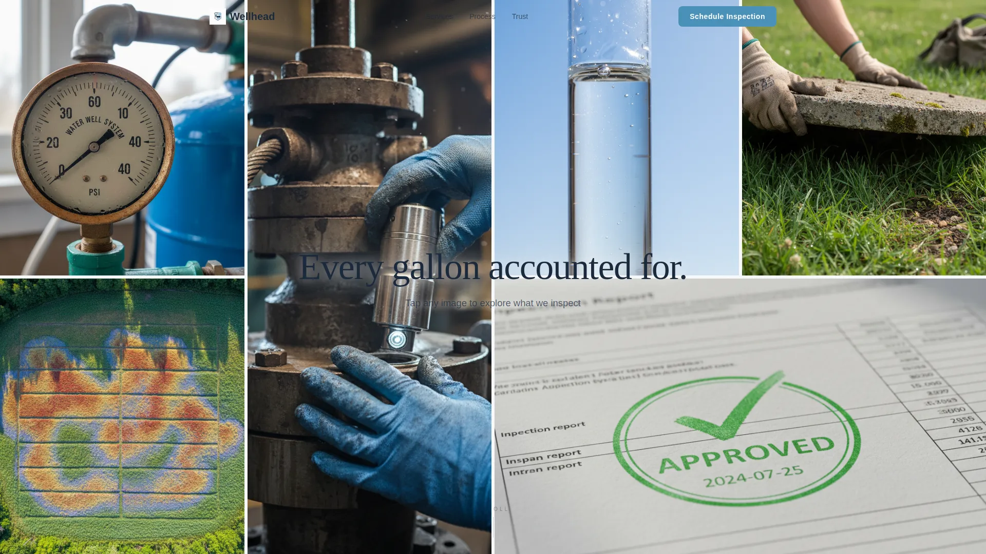 Inspection Landing Page Template for Well & Septic