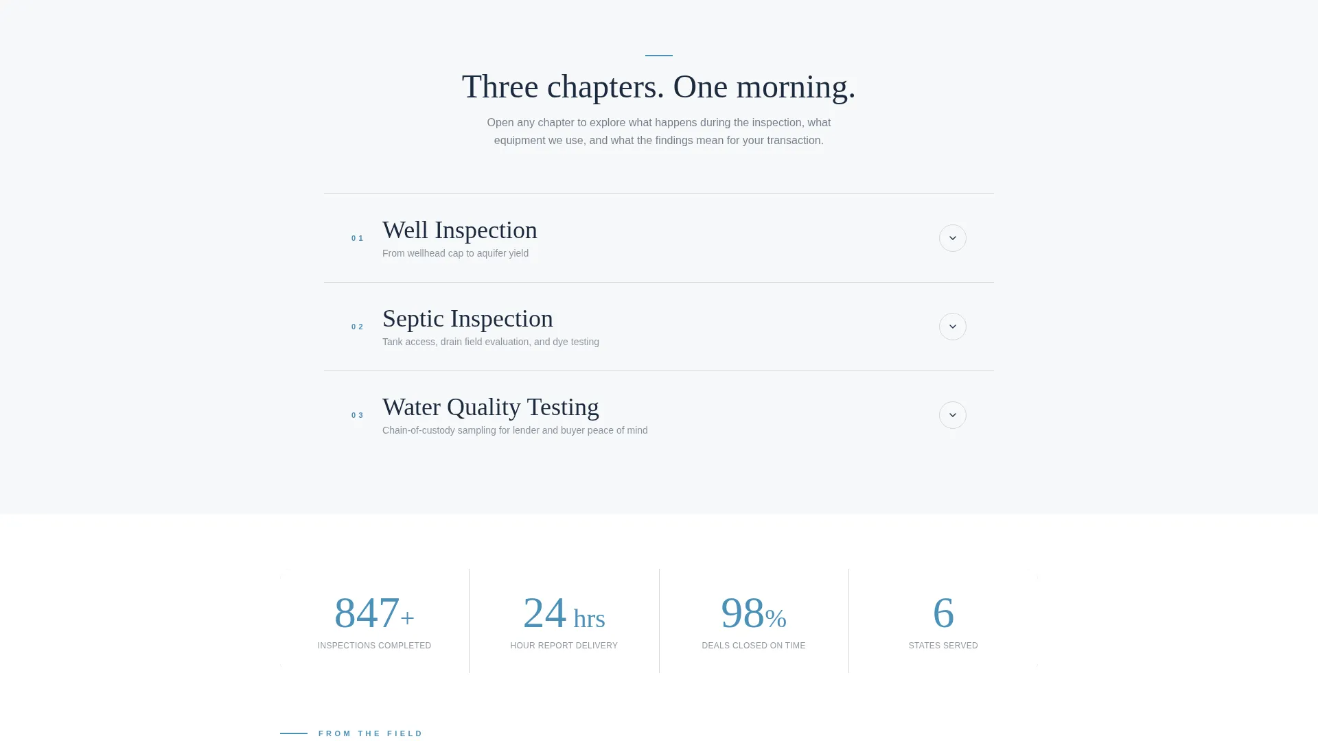 Inspection Landing Page Template for Well & Septic
