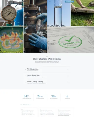 Inspection Landing Page Template for Well & Septic