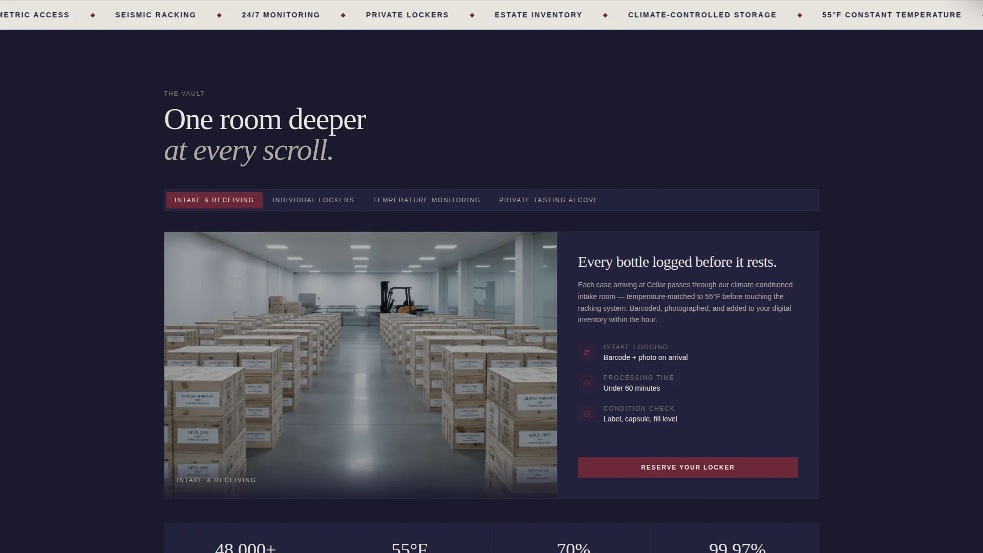 Immersive Wine Storage Landing Page Template