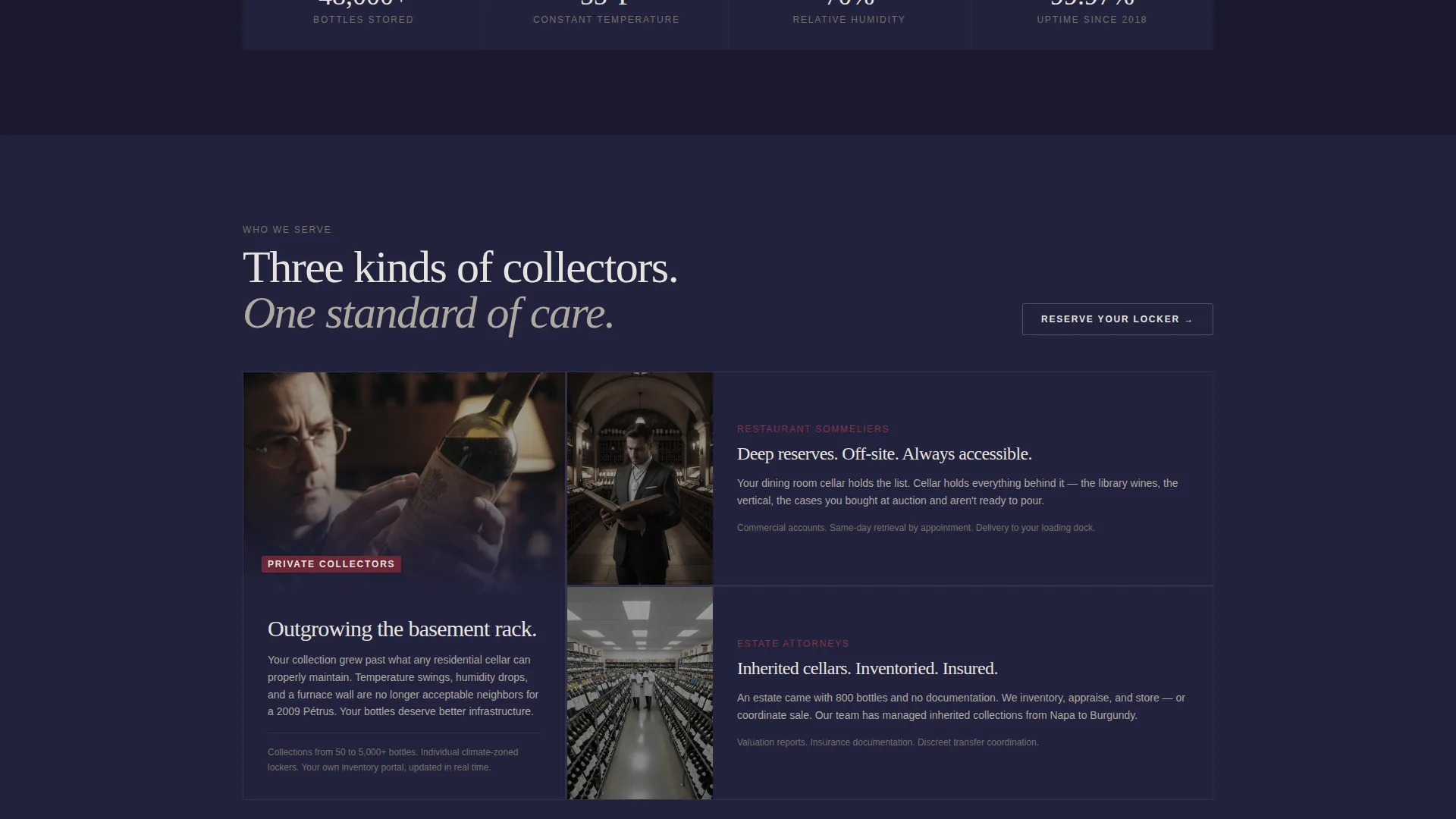 Immersive Wine Storage Landing Page Template