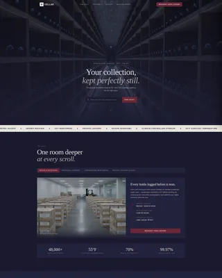 Immersive Wine Storage Landing Page Template