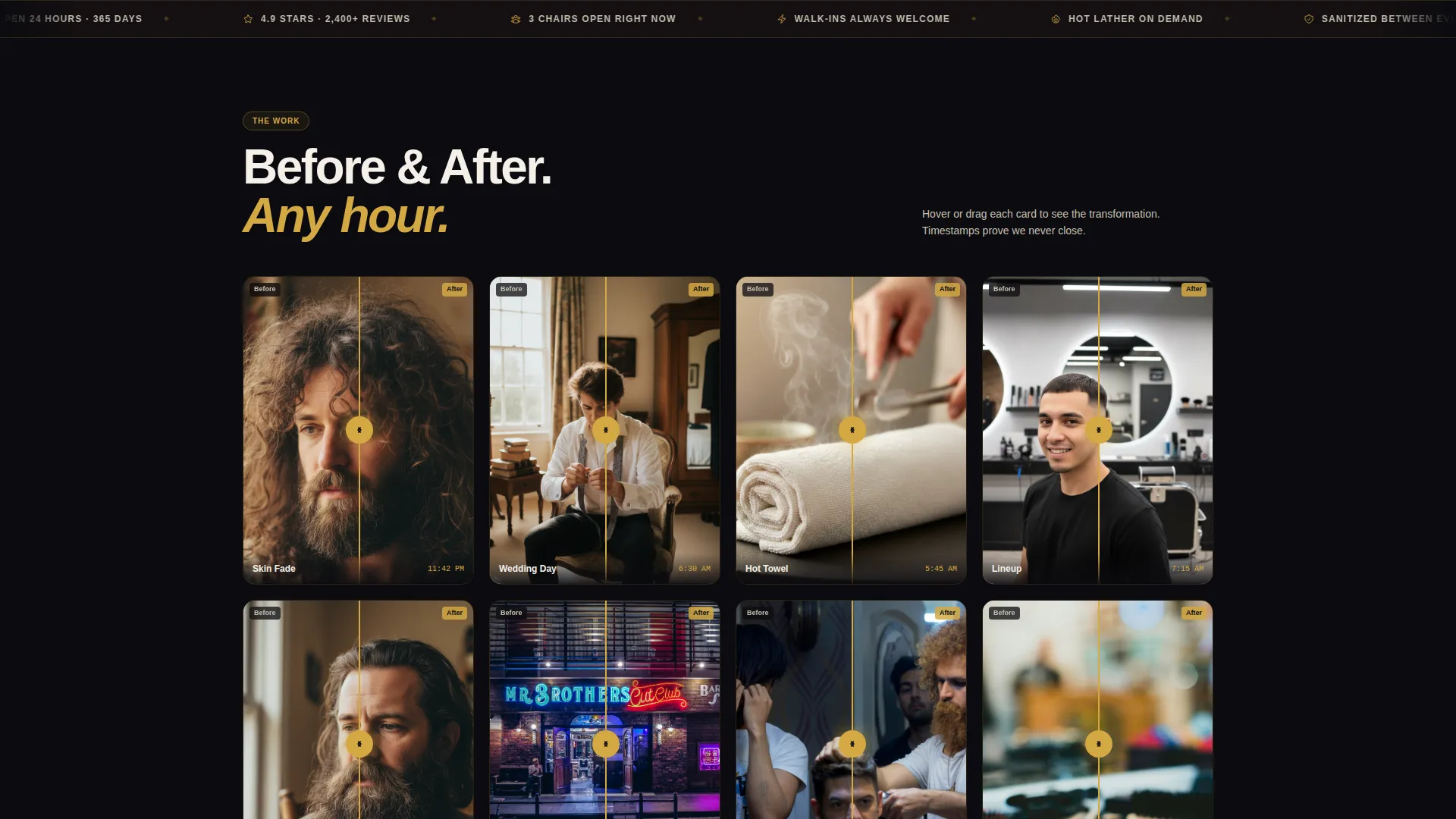 24-Hour Barbershop Landing Page Template