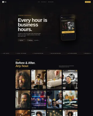 24-Hour Barbershop Landing Page Template