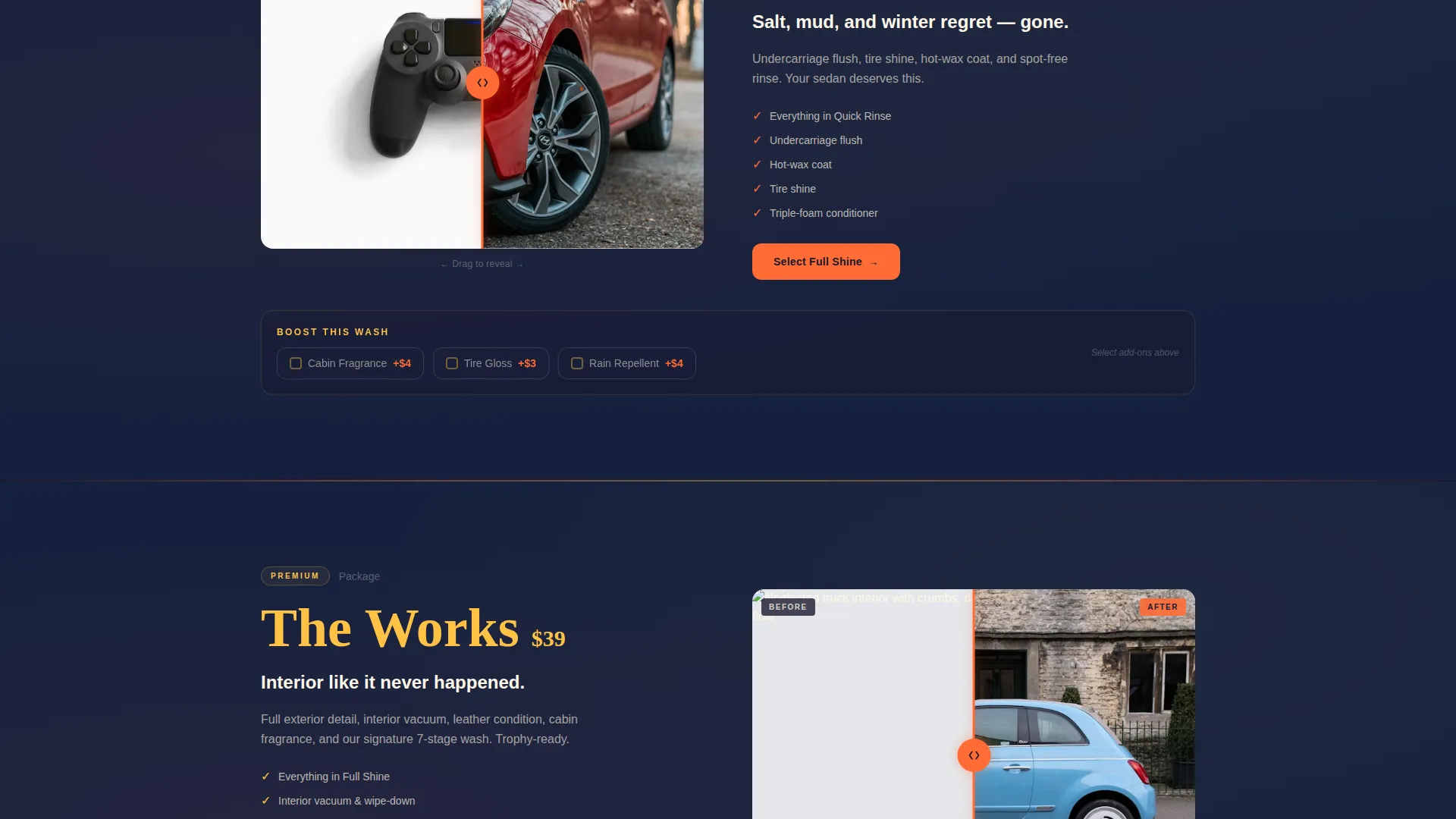 24-Hour Car Wash Landing Page Template