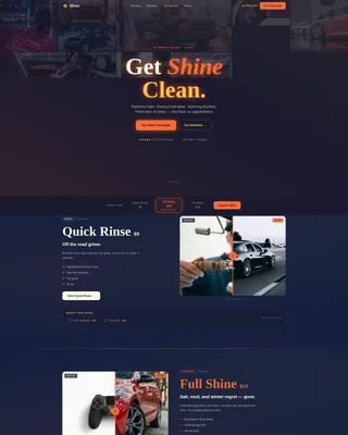 24-Hour Car Wash Landing Page Template