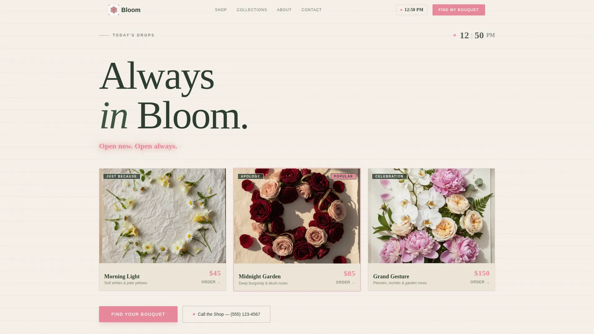 Midnight Florist Landing Page Template