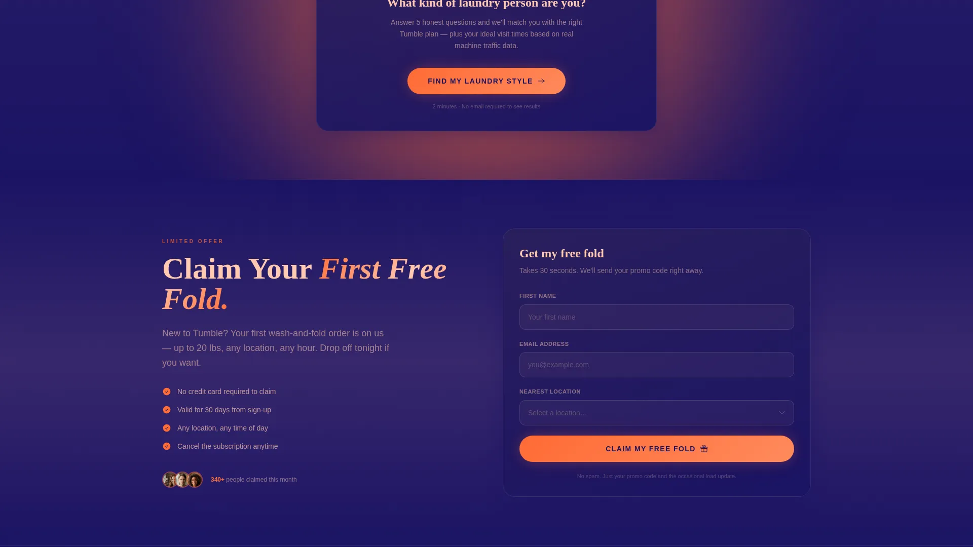 Vibrant 24-Hour Laundromat Landing Page Template
