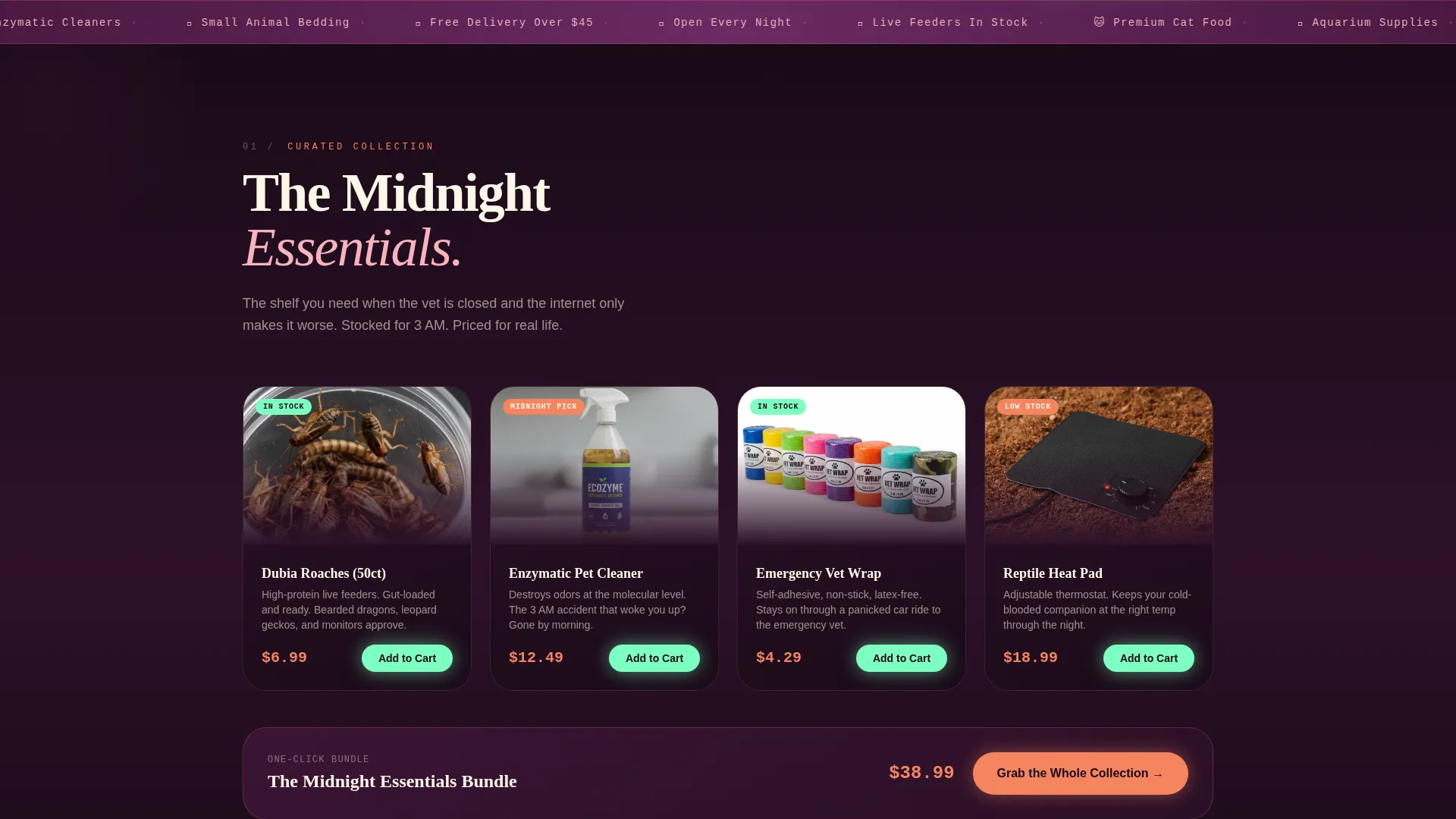 24-Hour Pet Shop Landing Page Template