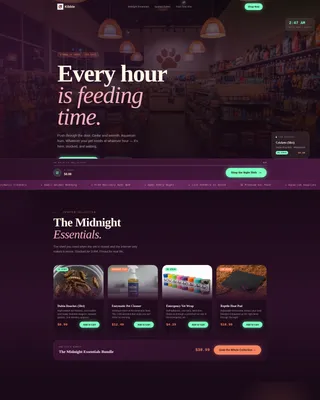 24-Hour Pet Shop Landing Page Template