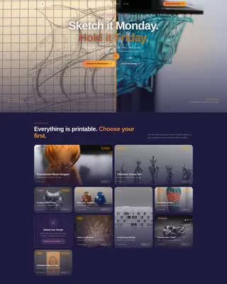 3D Printed Custom Marketplace Landing Page Template