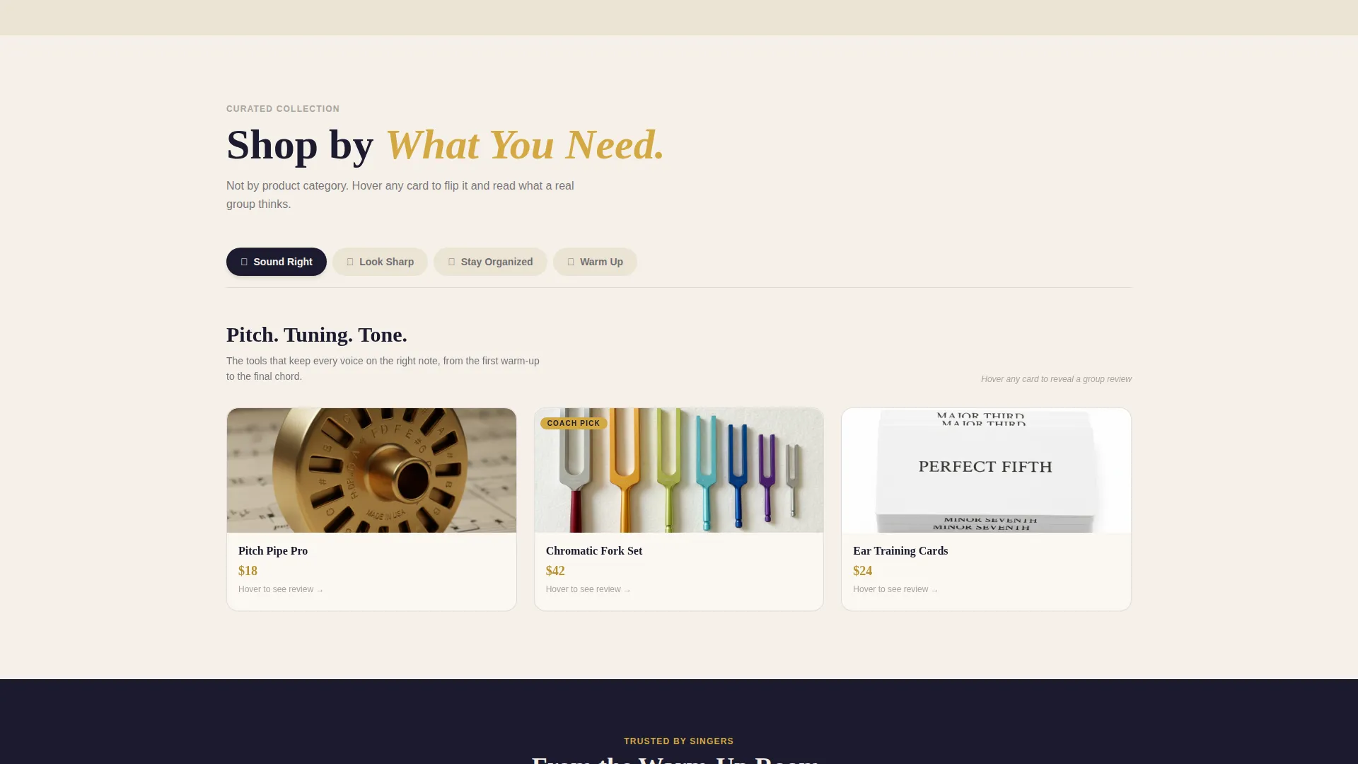 A Cappella Supply Store Landing Page Template