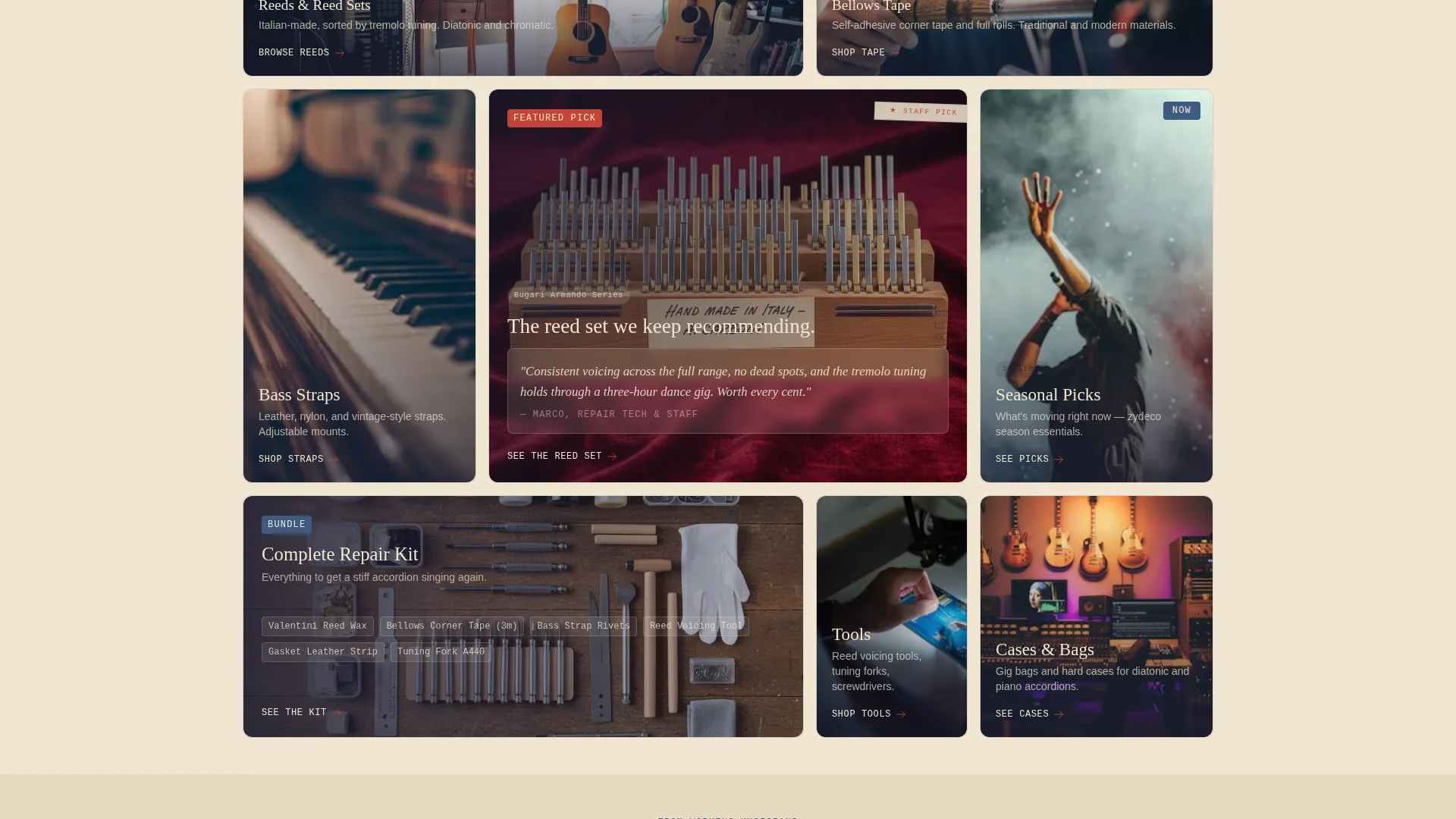Accordion Parts Store Landing Page Template