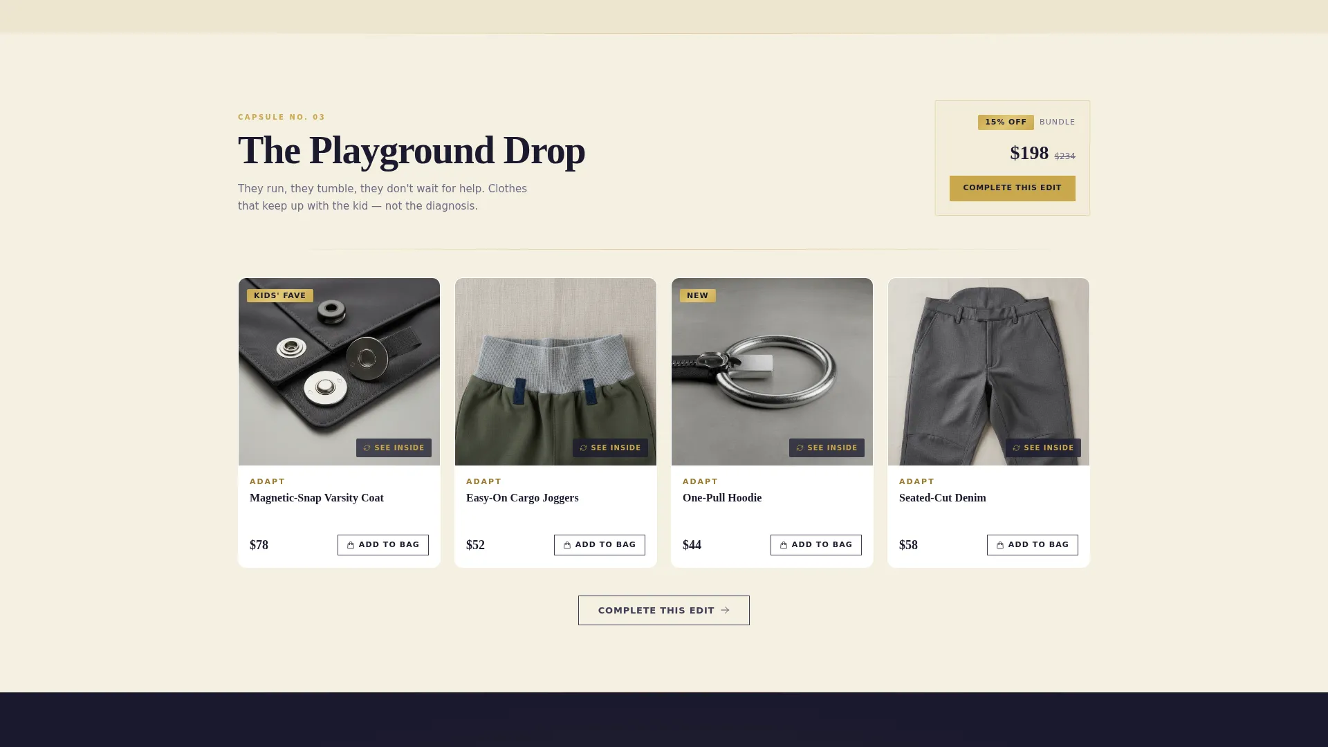 Elegant Adaptive Clothing Landing Page Template