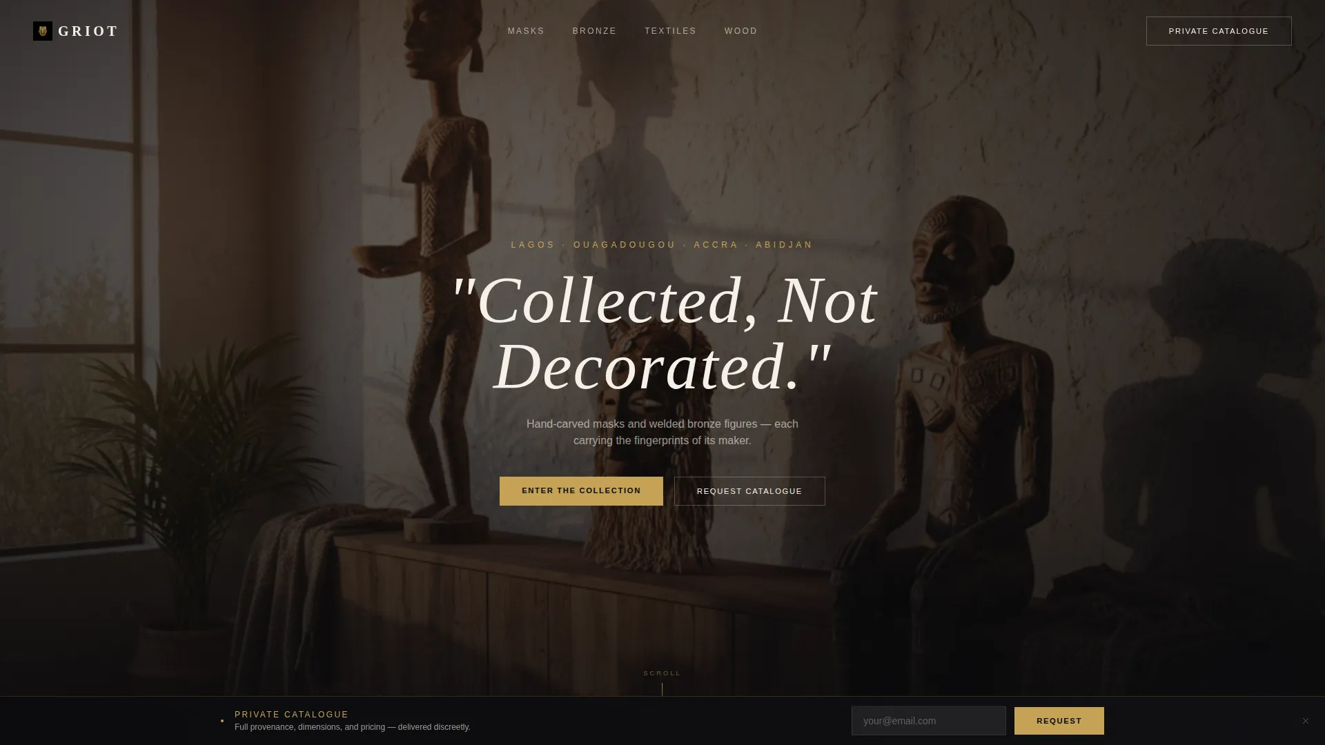 African Art Gallery Landing Page Template
