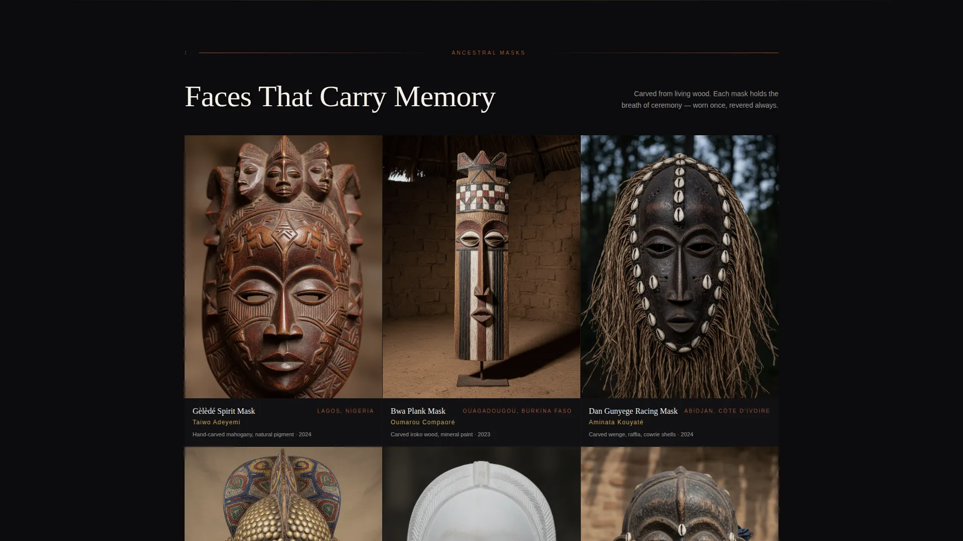 African Art Gallery Landing Page Template
