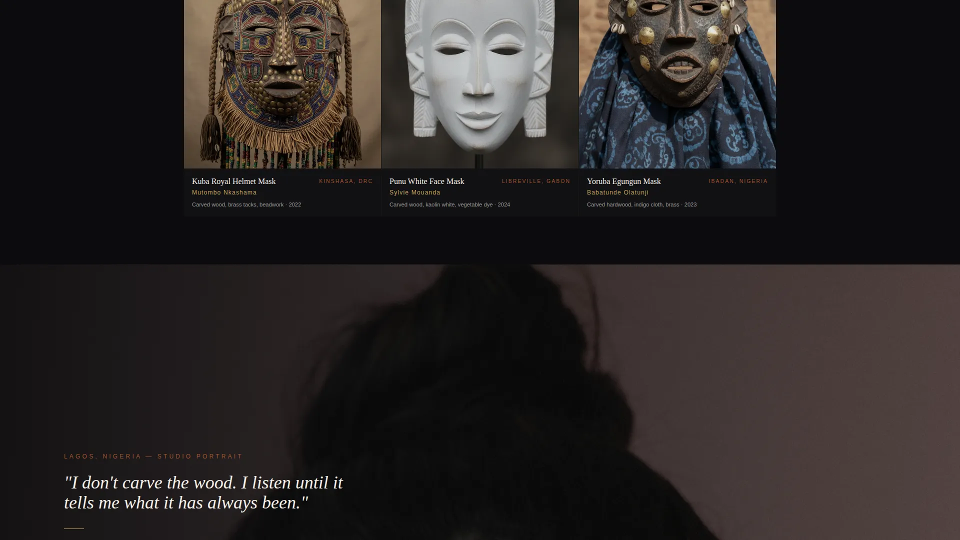 African Art Gallery Landing Page Template