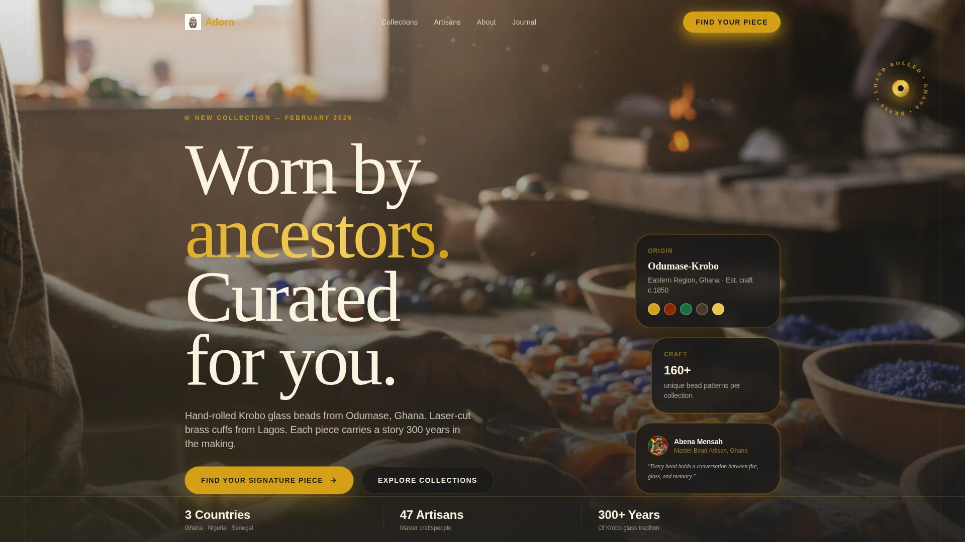 African Jewelry Landing Page Template | Bento Grid