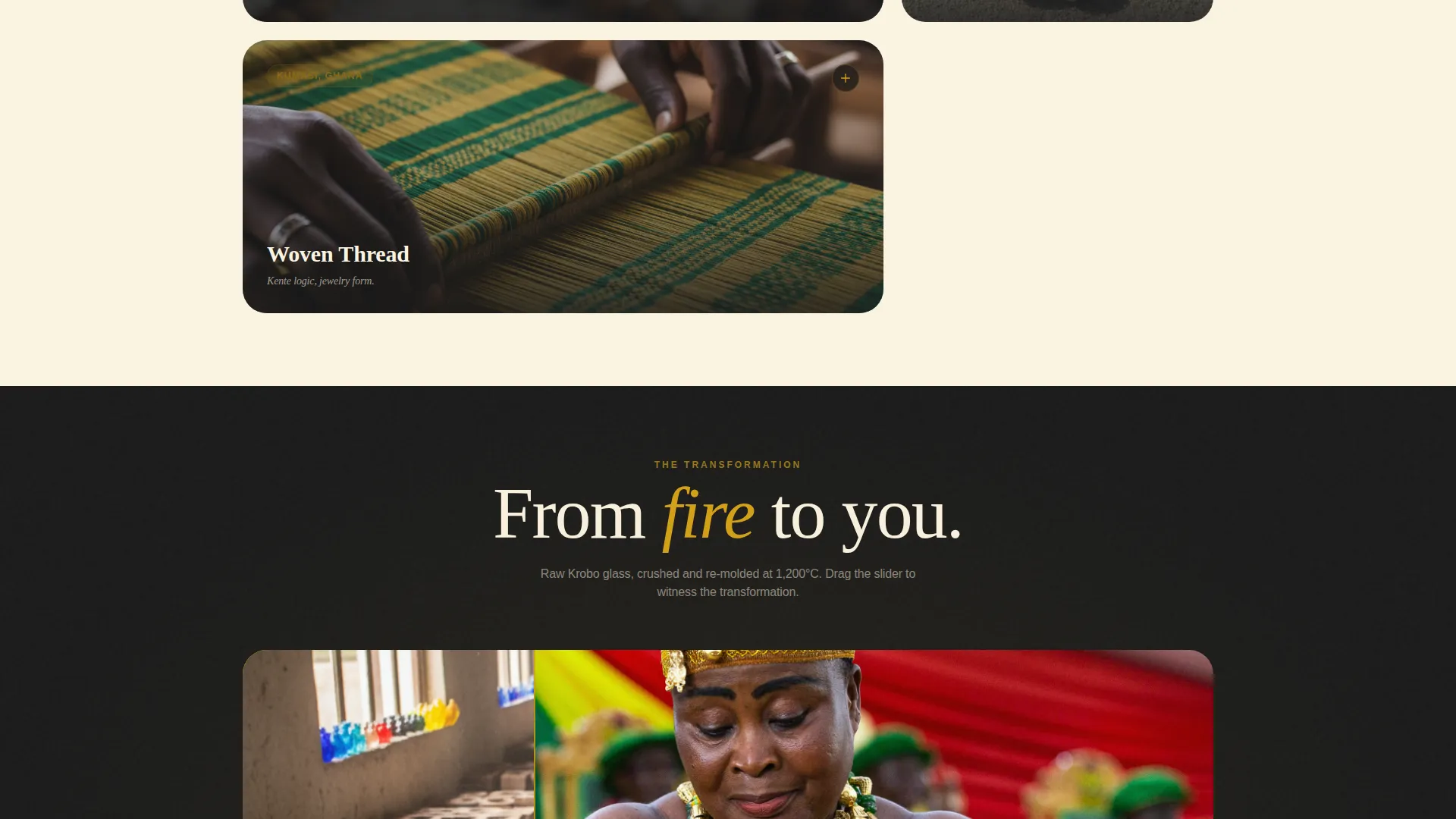 African Jewelry Landing Page Template | Bento Grid