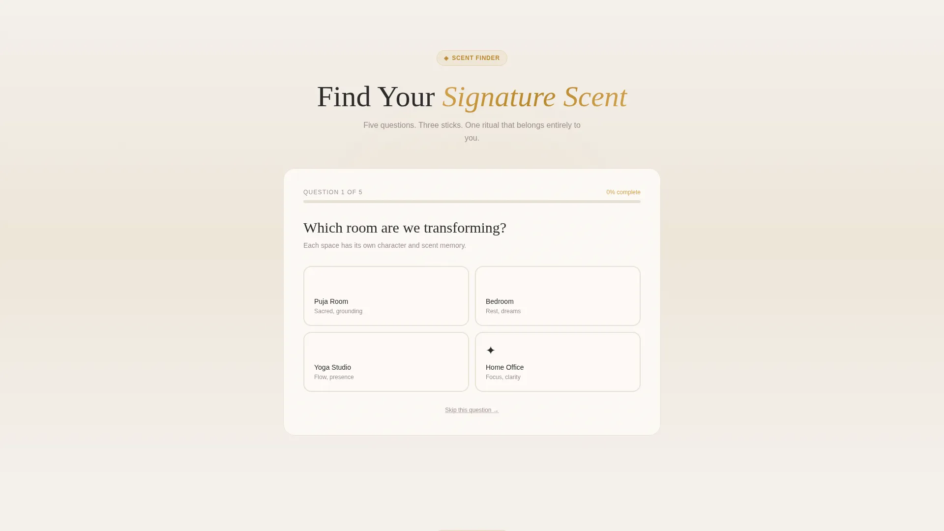 Aromatic Incense Store Bento Grid Landing Page