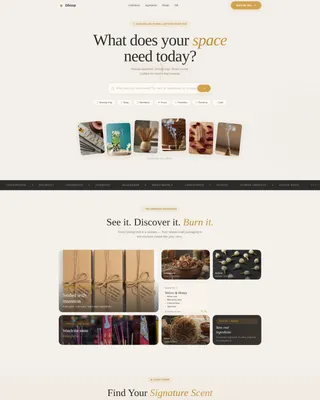 Aromatic Incense Store Bento Grid Landing Page