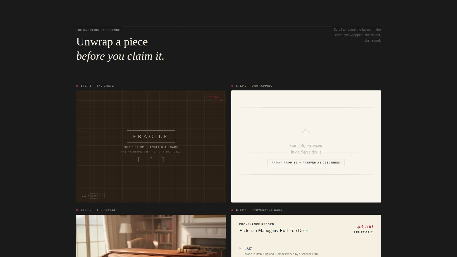 Antique & Vintage Furniture Marketplace Landing Page