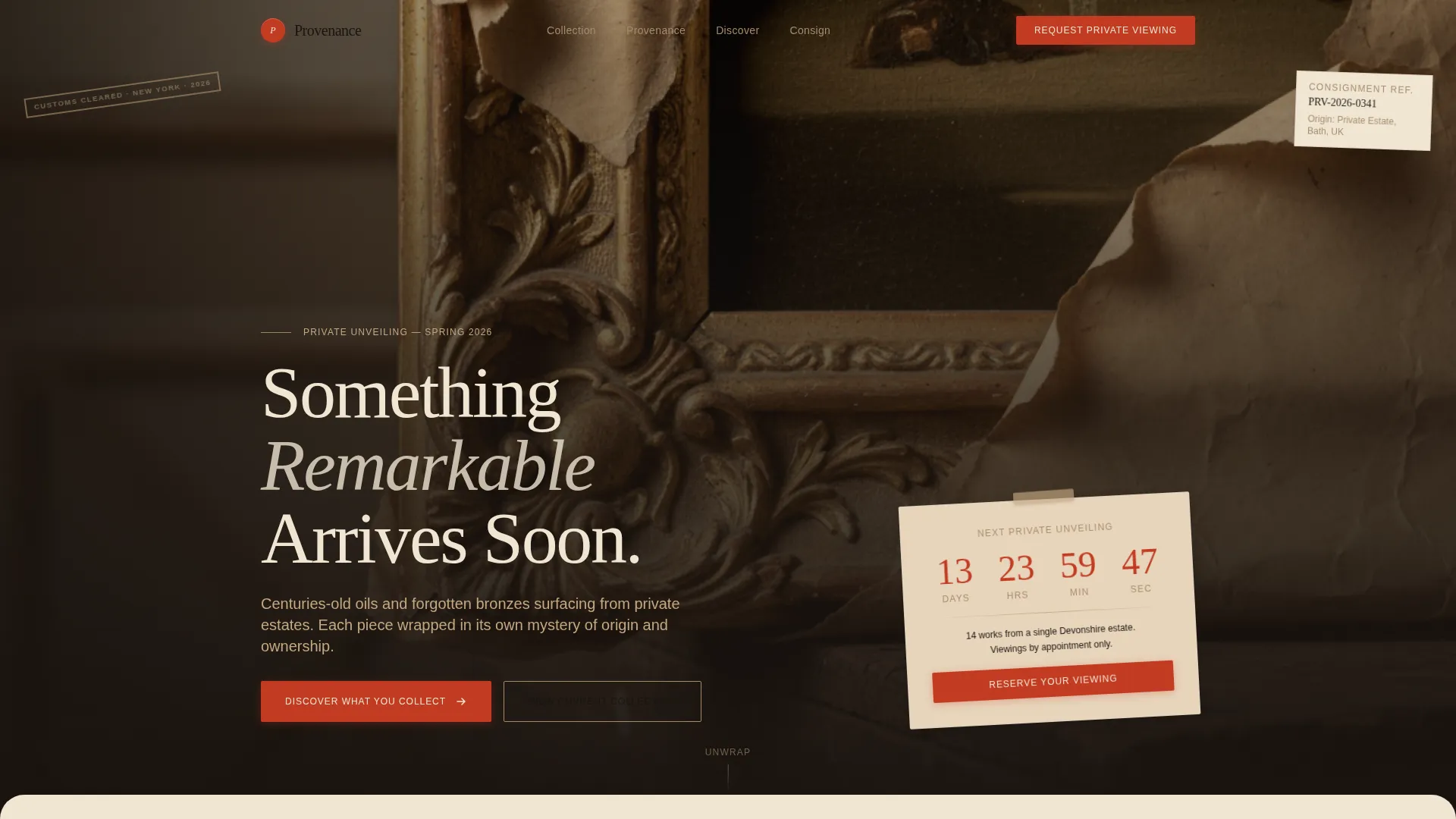 Antique Art Dealer Landing Page Template