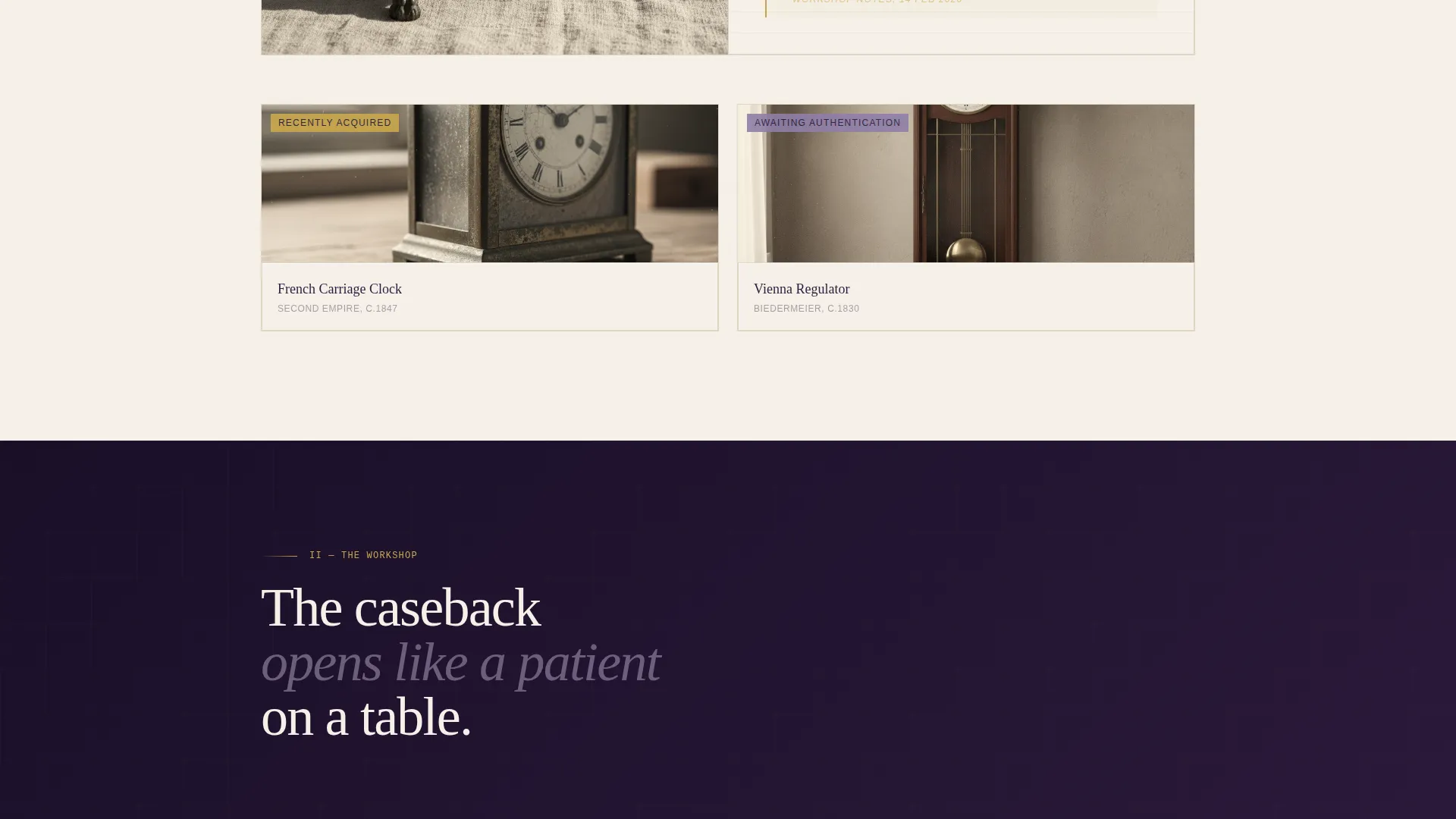 Antique Clock Landing Page Template
