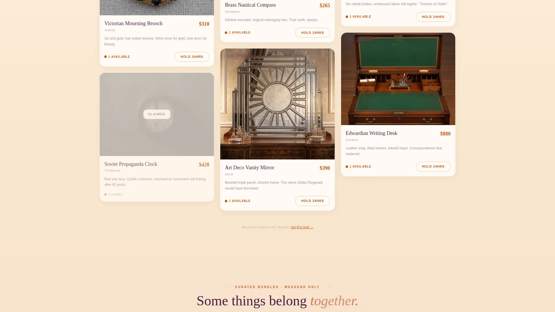 Nostalgic Antique Store Landing Page Template