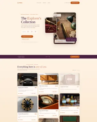 Nostalgic Antique Store Landing Page Template
