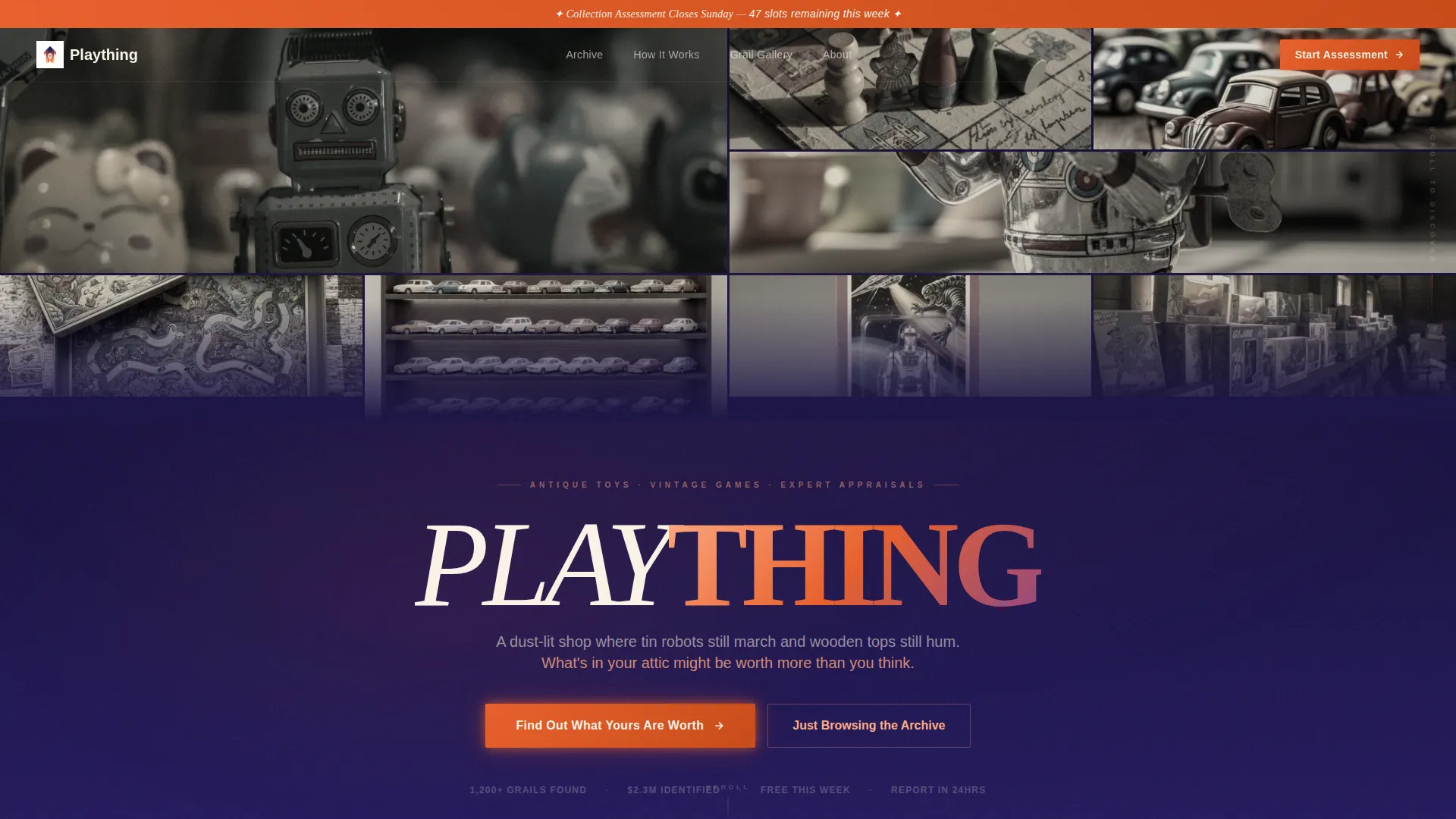 Antique Toy Collectibles Landing Page Template