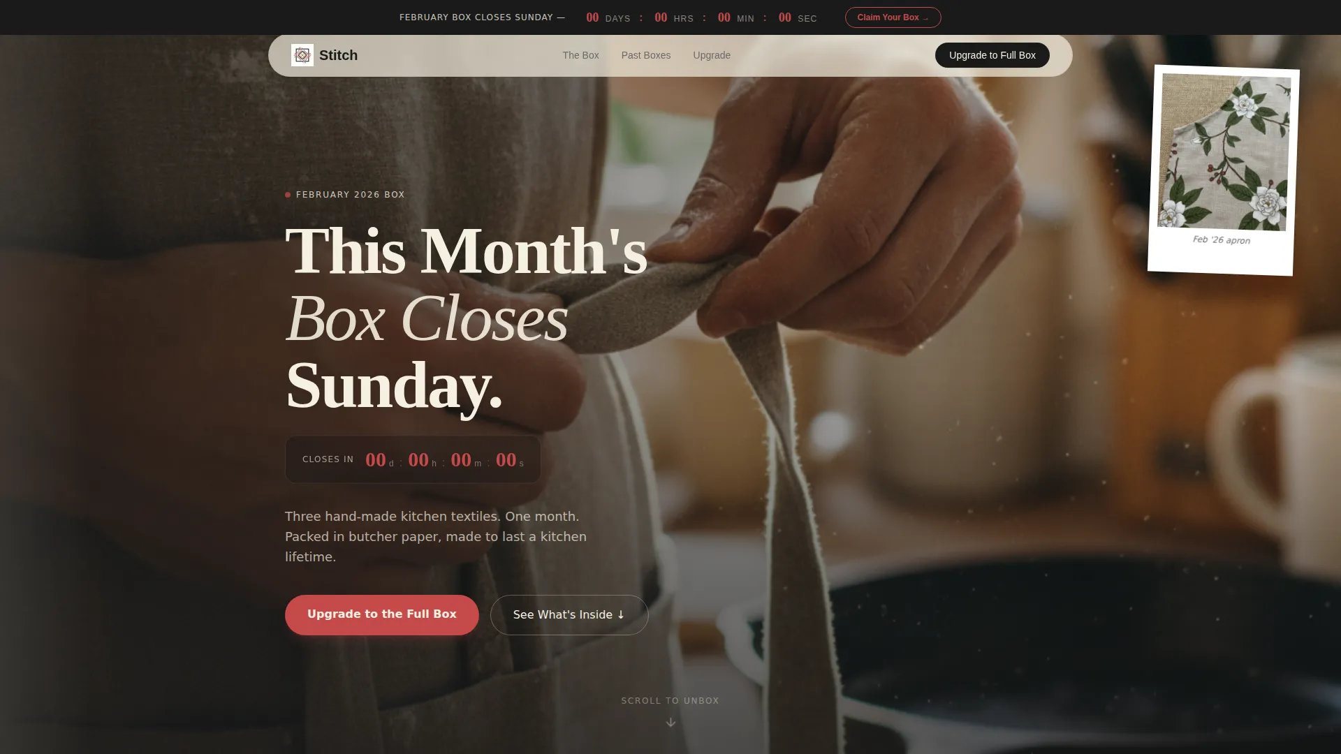 Aprons & Kitchen Textiles Store Pricing & Packages Website Template
