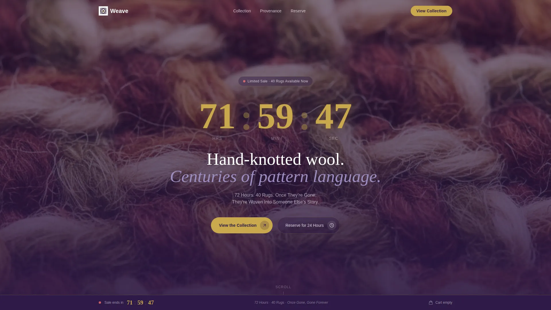 Bento Grid Rug Store Landing Page Template
