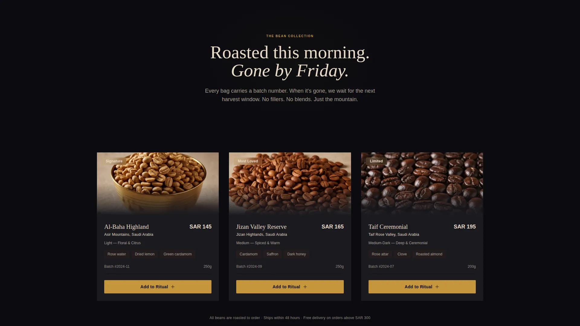 Ceremonial Arabic Coffee Landing Page Template