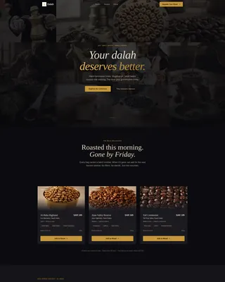 Ceremonial Arabic Coffee Landing Page Template