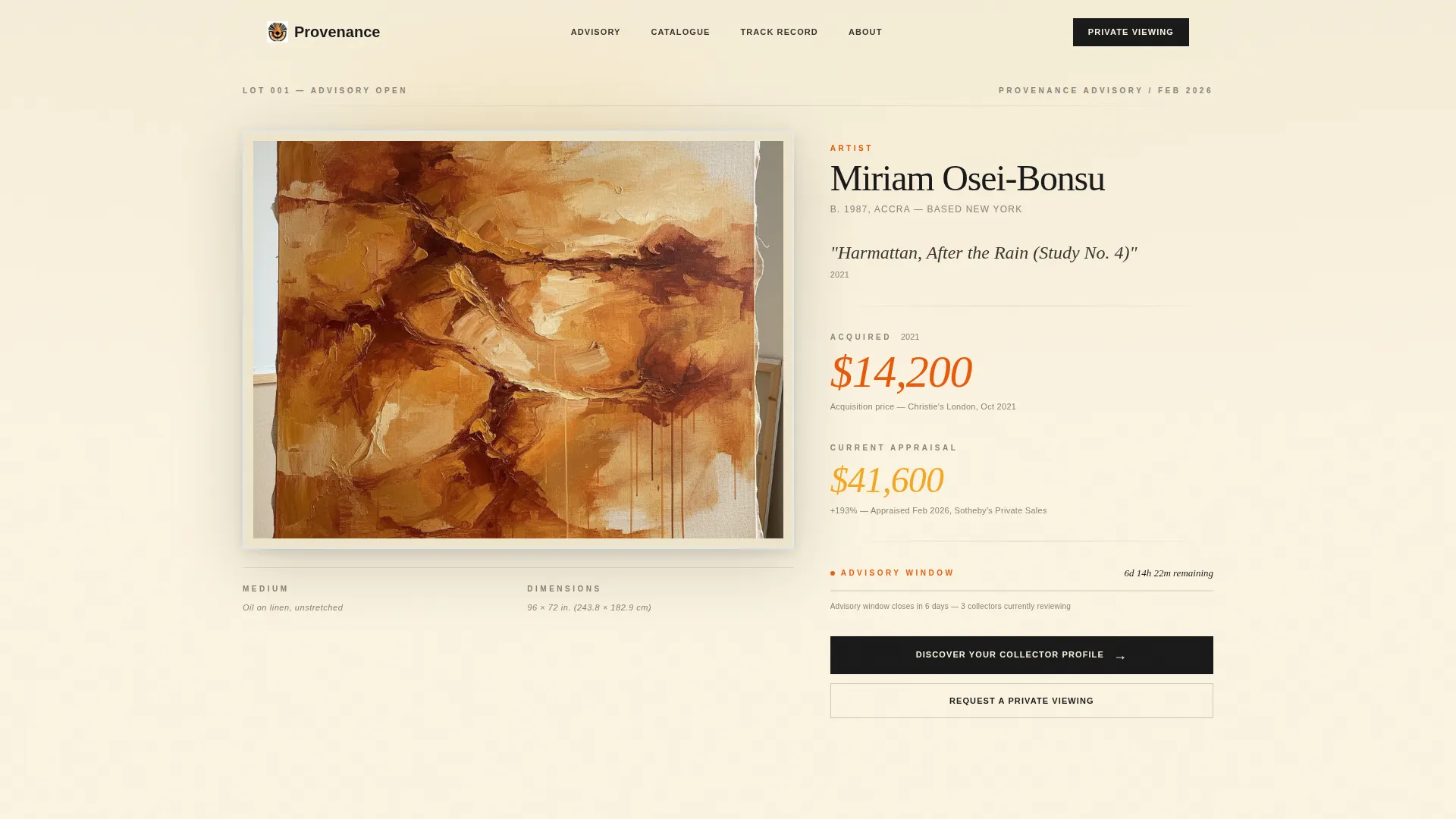 Art Advisory & Brokerage Landing Page Template