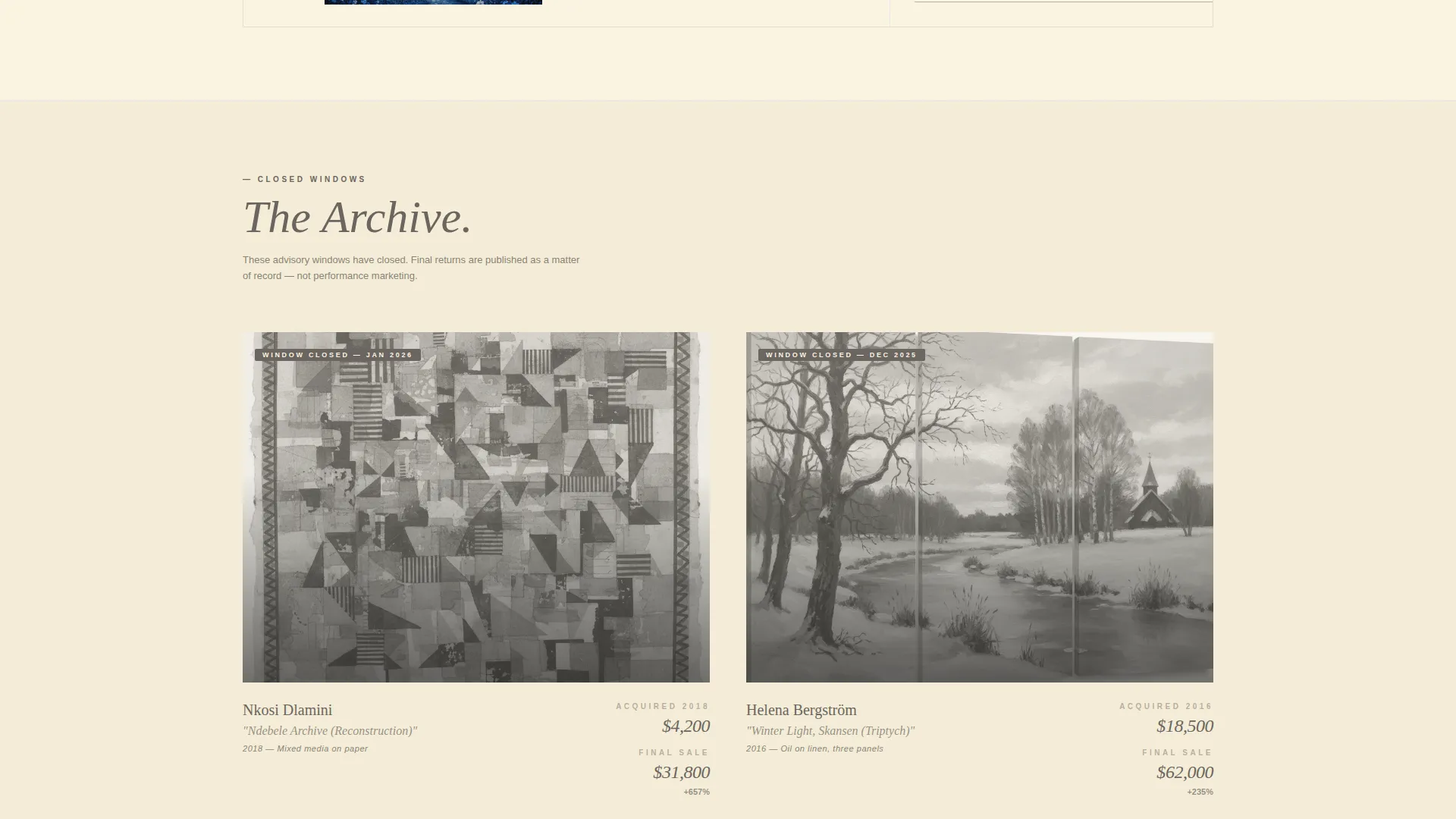 Art Advisory & Brokerage Landing Page Template